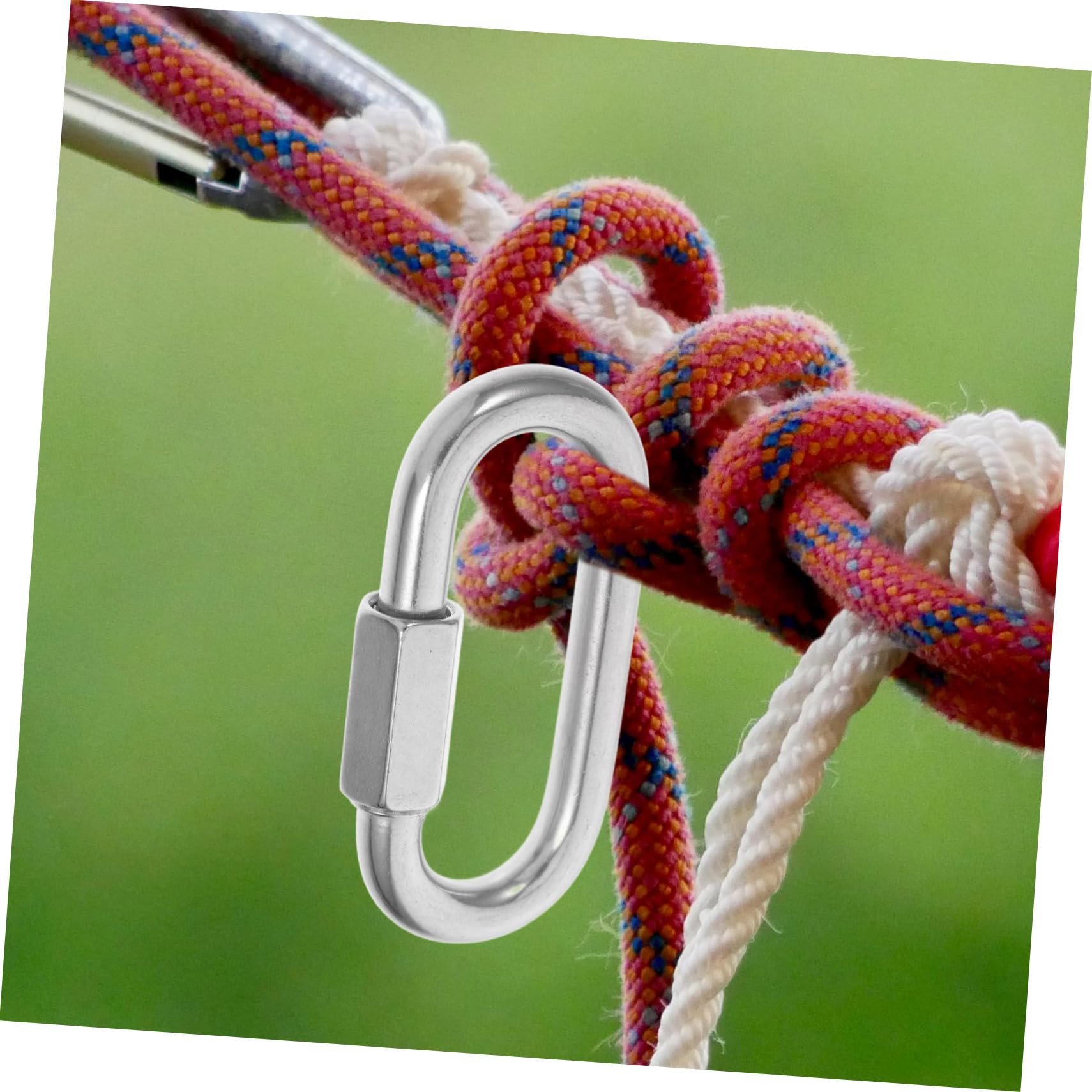 Cabilock 10piezas Hebilla De Eslabón De Cadena Inoxidable Conector De Mosquetón Rápido Para Carga Forma Ovalada Hamaca Cadena Colgante Alta Resistencia Hebillas De Seguridad