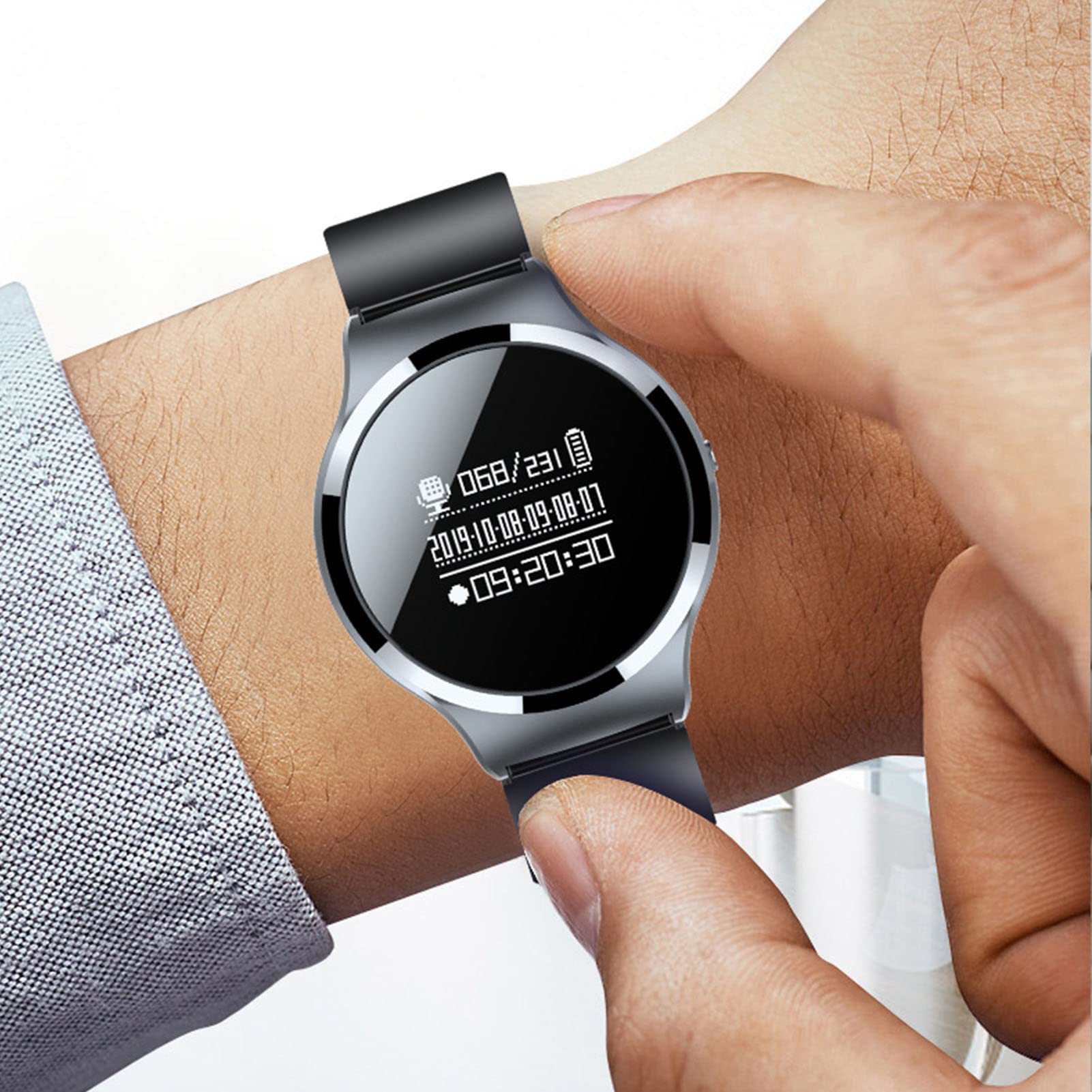 Grabadora de Voz de Reloj Inteligente, Dispositivo de Grabación de Pulsera de Voz de Audio con Reproductor de MP3, Contraseña, Reducción de Ruido HD Grabadora de Voz Digital (8 GB)