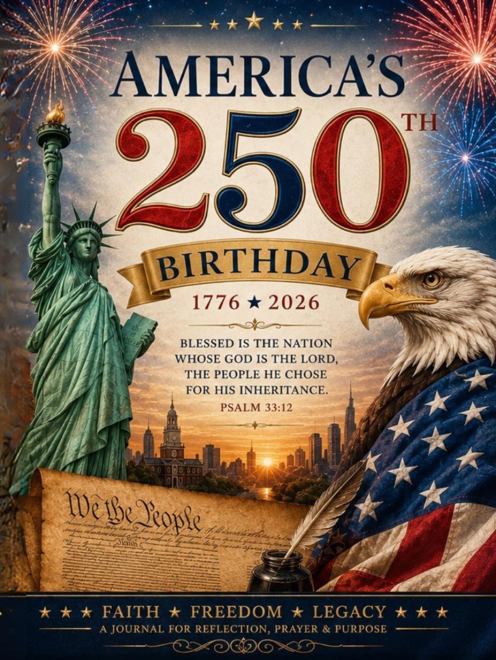Esther 8:8 Co. Patriotic Prayer Journal for Women: Blessed Is the Nation Psalm 33:12 | America 250th Birthday Edition: Inspirational Journal for ... x 11" Paperback Journal with 200 Lined Pages