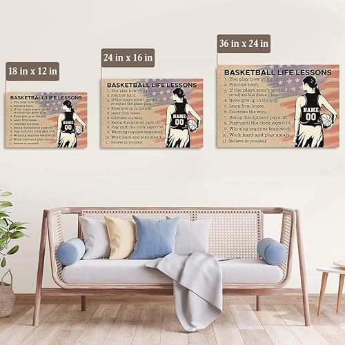 Miniatura 4 de Lienzo personalizado para pared, diseño de baloncesto para hija, baloncesto, deportes motivacionales, lecciones de vida, lecciones de vida, póster