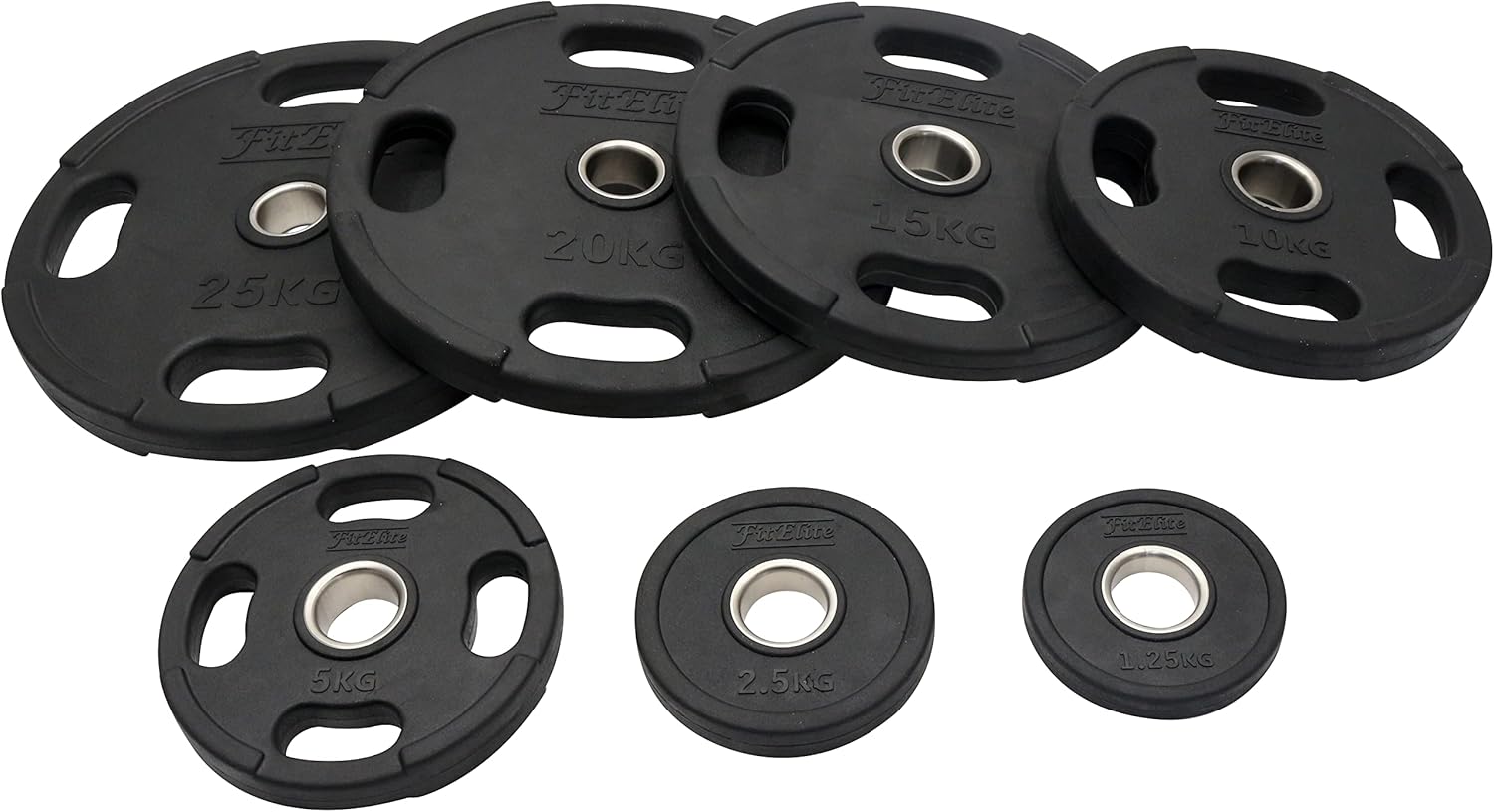 FitEliteオリンピックプレートセット 計67.5Kg 穴径50ｍｍ FitElite(フィットエリート) オリンピックバーベルプレート（ラバー