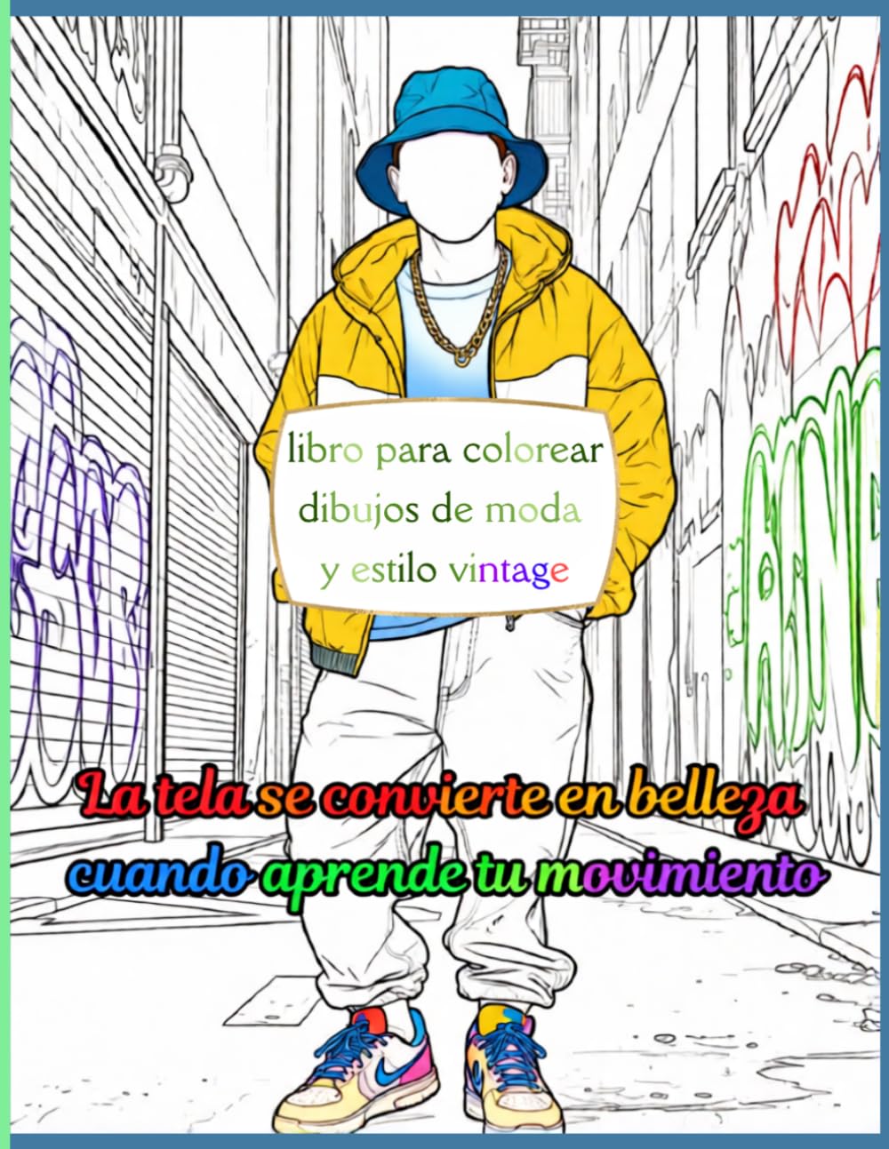 libro para colorear dibujos de moda y: estilo vintage