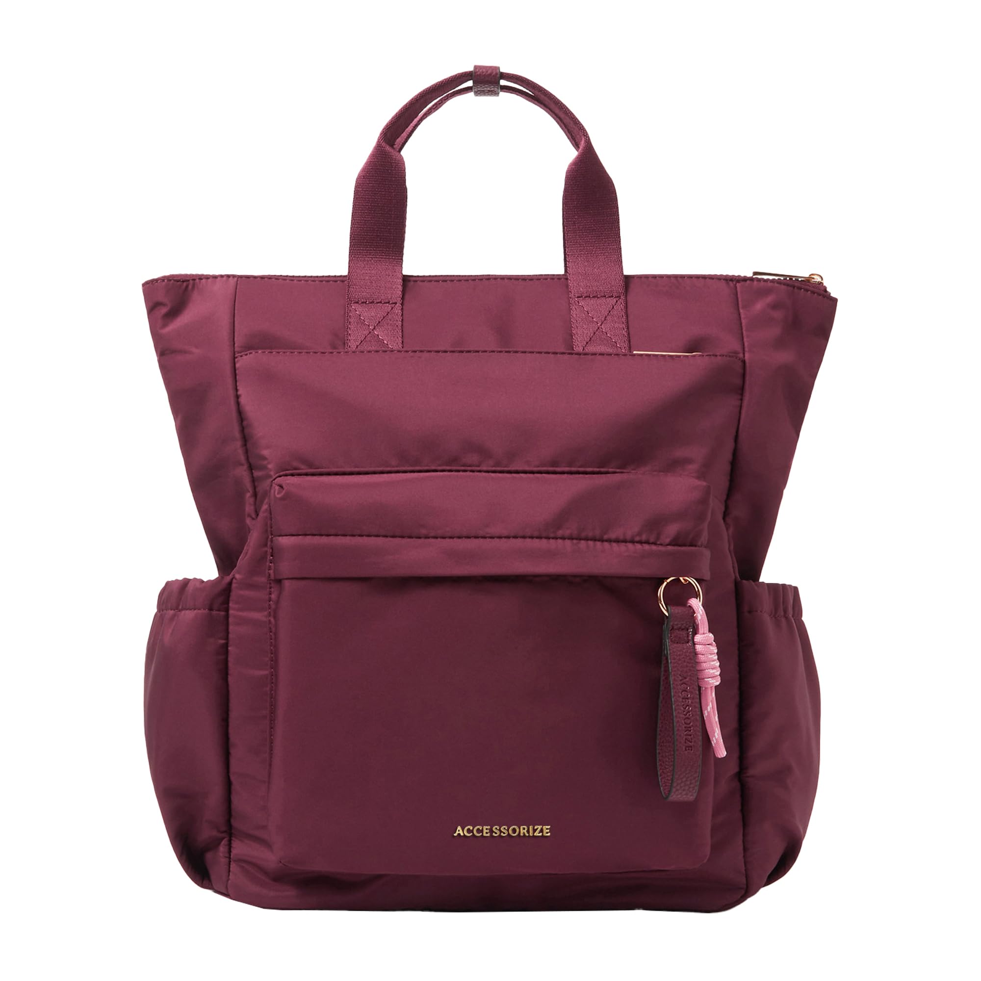 London Women's Maroon Top Handle Nylon Backpack |Nylon Bag Women | travel Bag ladies | stylish Bag purse-image-42