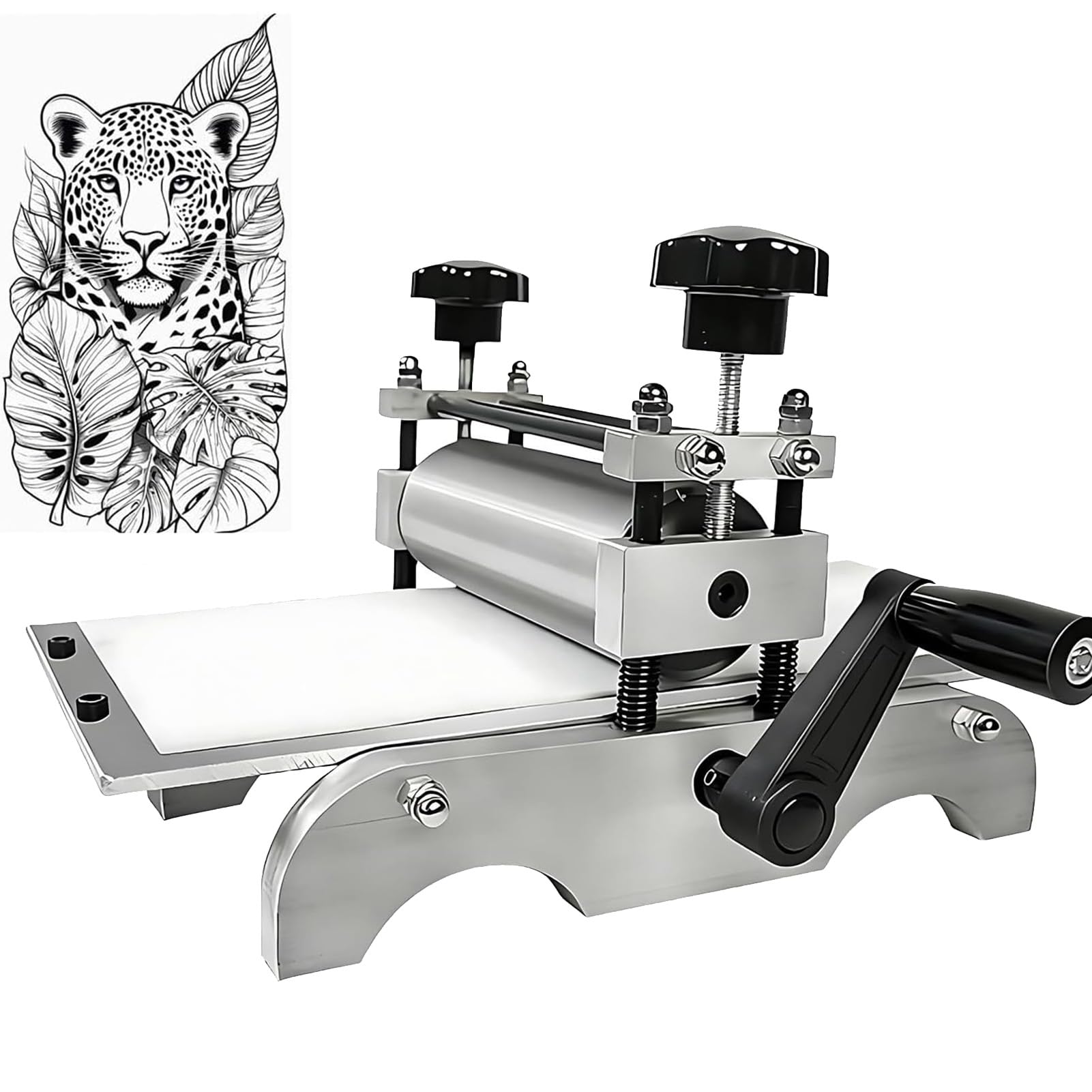 Joyfitness Manual Etching Machine, Portable Printing Press with Adjustable Roller Height, Printing Size 300x170mm, Suitable for Woodblock and Copperplate, Intaglio Relief Techniques