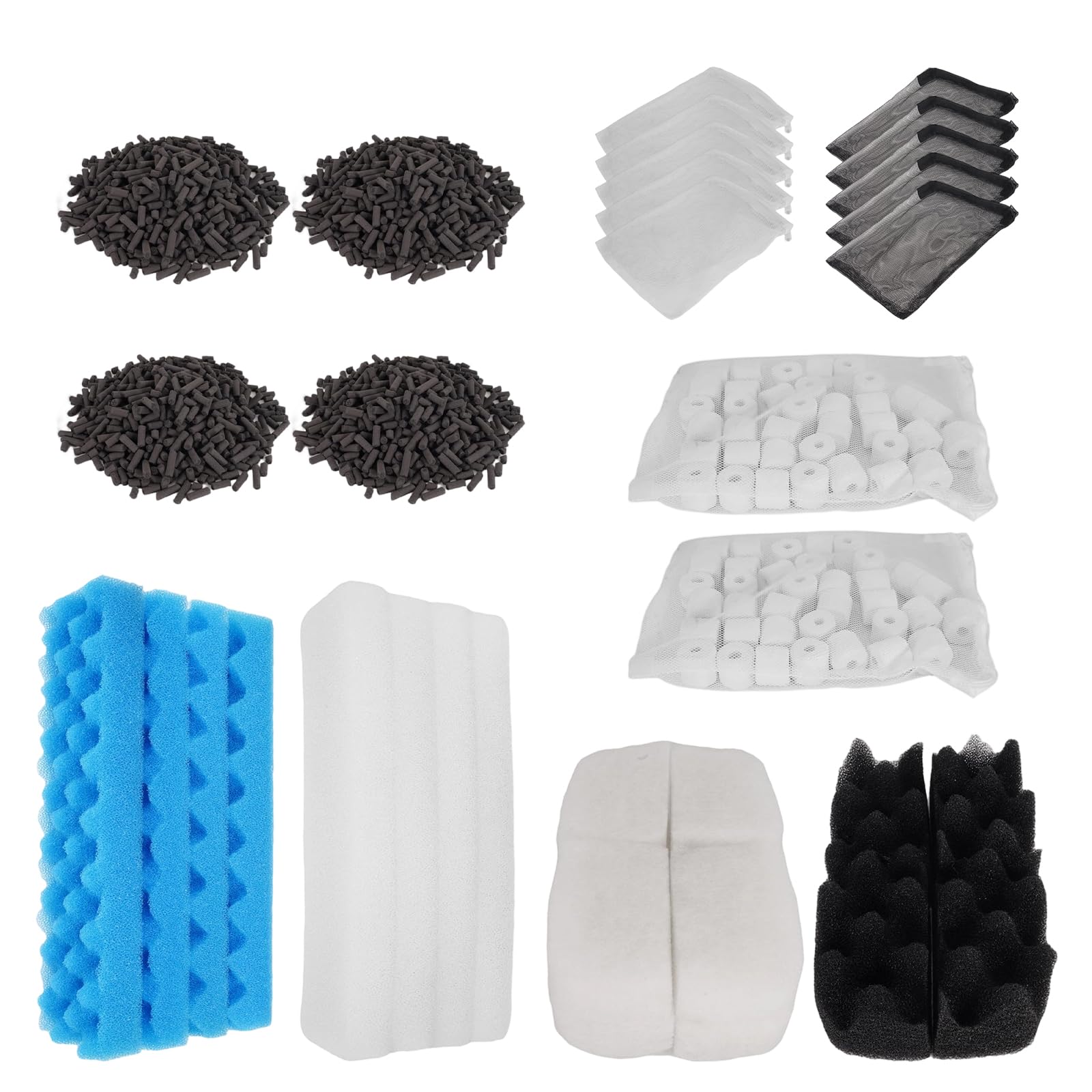 40 Pack Aquarium Filter Media Kit For Fluval 406/407 Aquarium Fish Tank