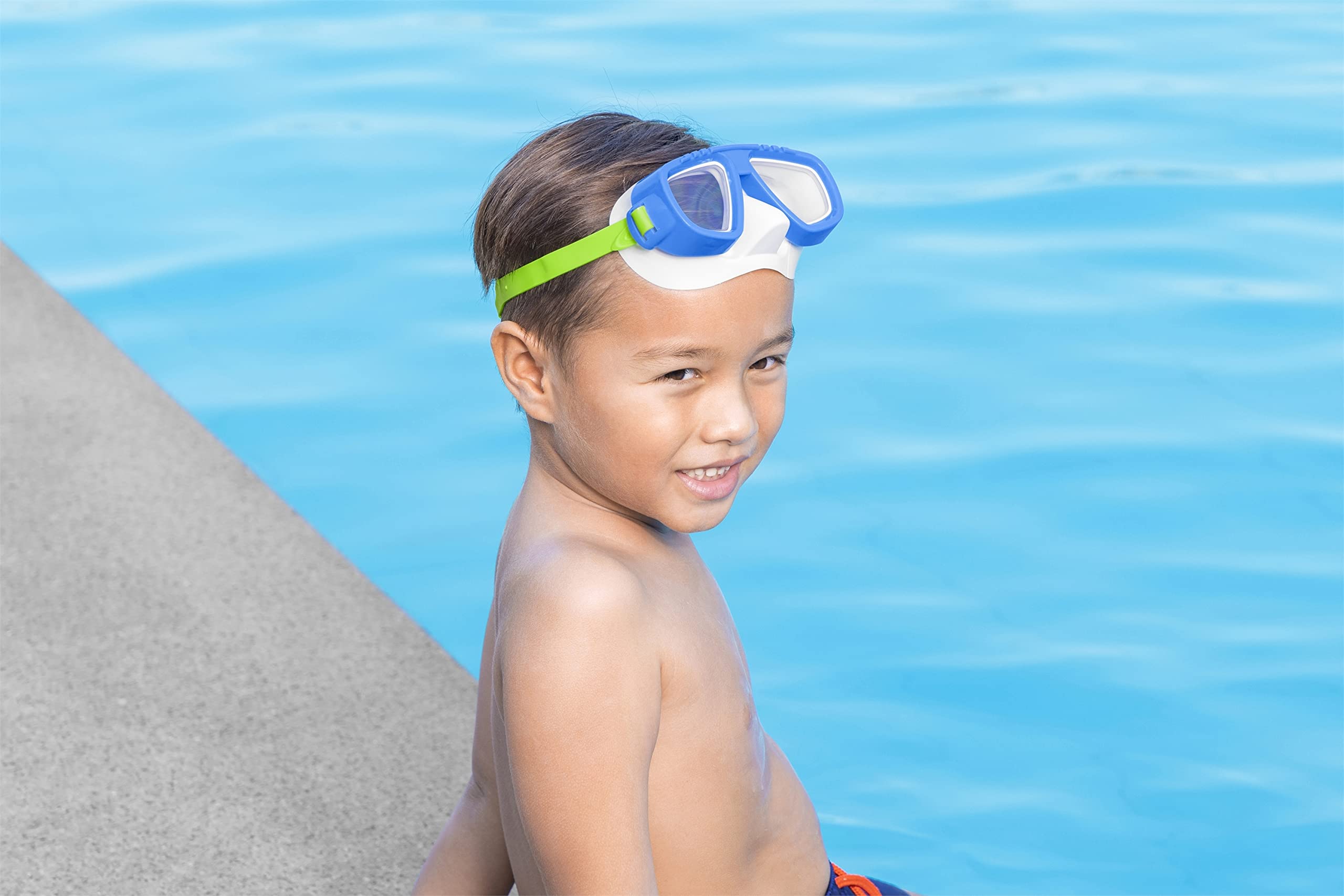 BESTWAY - Maska do nurkowania Lil' Caymen - Akcesorium do nurkowania - 22011N - Losowy model - 3 lata i 6 lat - Poliwęglan - 17 cm - Dziecko - Snorkeling - Artykuł sportowy