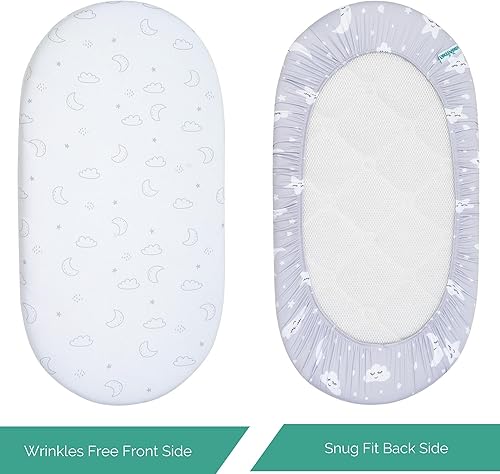 Miniatura 9 de Sábanas de moisés para UPPAbaby moisés V3, modos Graco, DreamMore, SmartSense calmante, cuna Thule, paquete de 3, 16 x 30, ultra suaves,