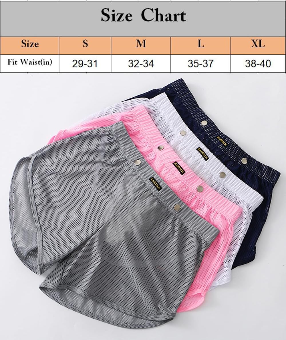 Men's Mesh Boxer Briefs Sexy See Through Underwear Breathable Panties Pouch Booty Shorts Soft Trunks - Image 6