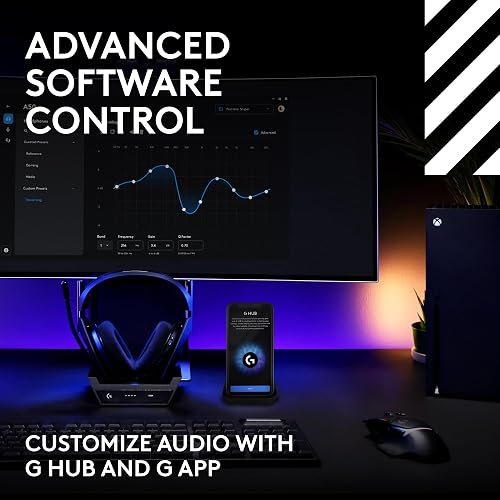 Logitech G Astro A50 LIGHTSPEED Wireless Gaming Headset + Base (Gen 5), PRO-G GRAPHENE, 3-System Switching, USB-C to Xbox, PS5, PC/Mac, Nintendo Switch, Switch 2, Bluetooth - Black - 9