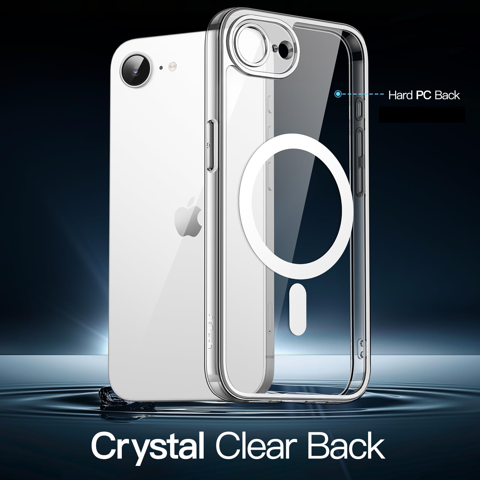 JETech Magnetic Case For IPhone 16e 6.1-Inch 2025 Compatible With MagSafe, Shockproof Phone Bumper Cover, Anti-Scratch Clear Back (Clear