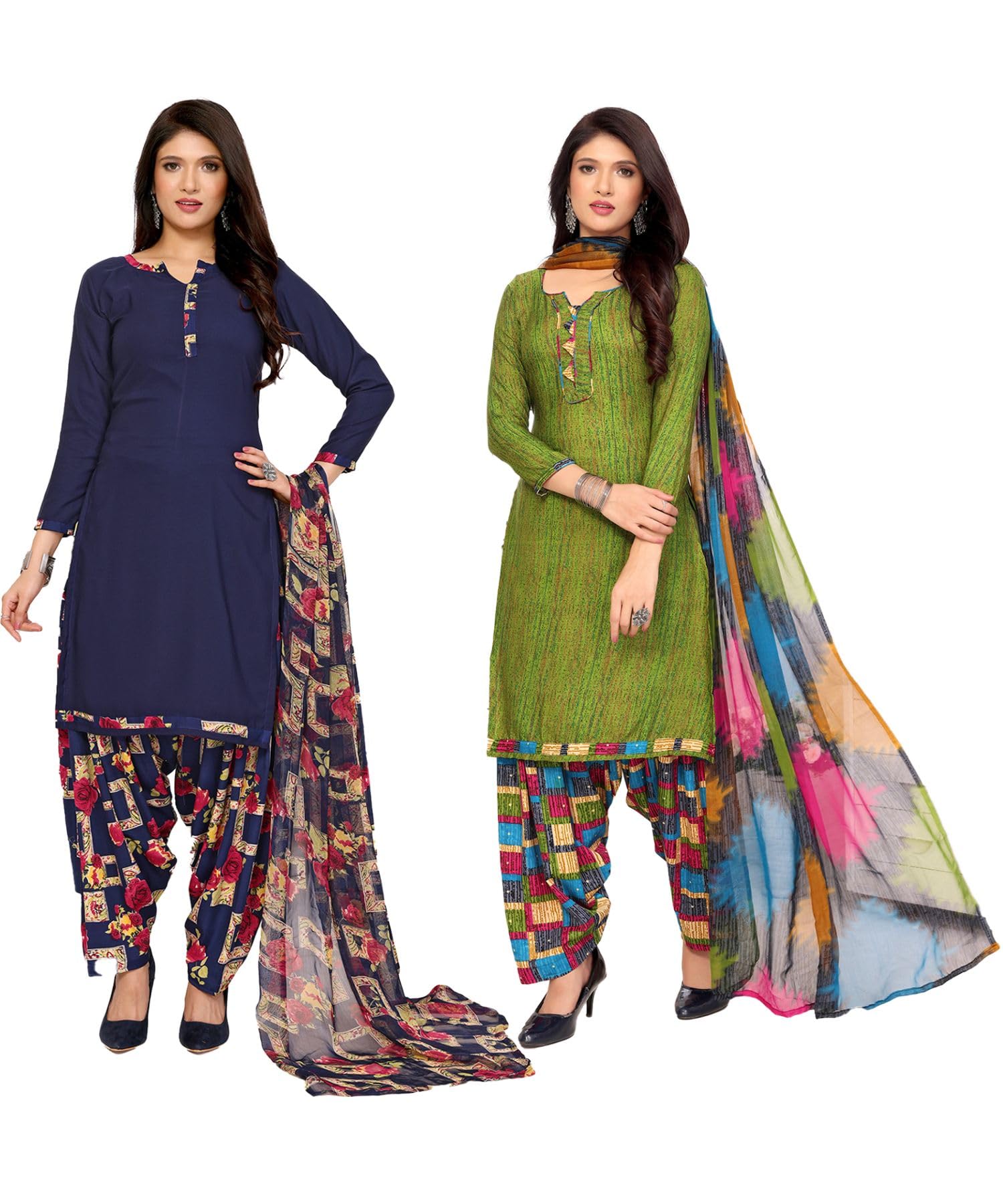 yashika Women's Crepe Dress Material Set for Women | Unstitched Printed Fabric for Kurta Bottom & Dupatta (Pack of 2)-picture-28