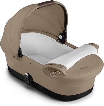 CYBEX eGazelle/Gazelle S Cot - Almond Beige - Bassinet for Stroller - Compatible with Gazelle S 2 and eGazelle S Strollers - Birth to 20 lbs