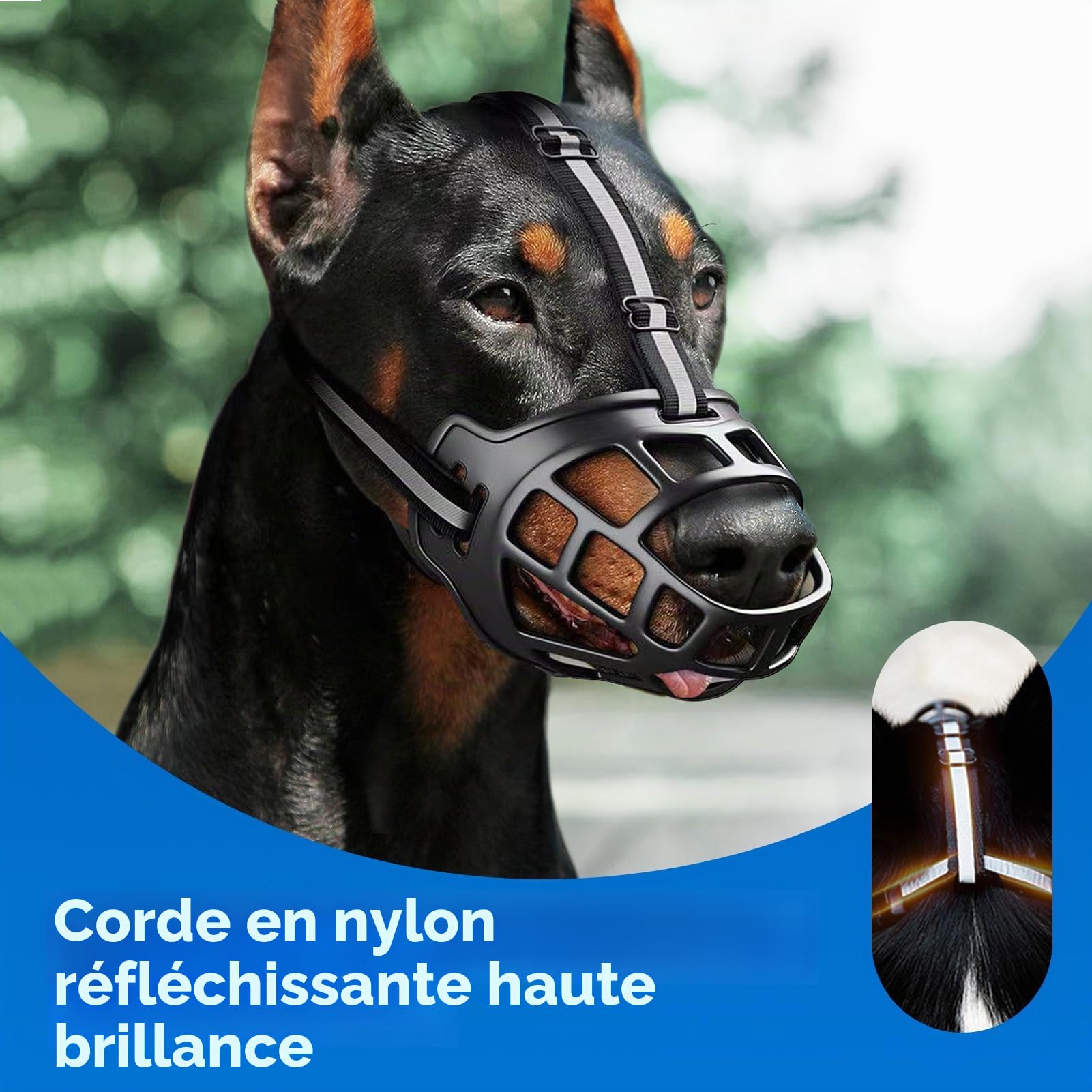 Museliere pour Chiens, Museliere Chien Musoliaire Chien avec Sangles Réglables Museliere Anti Aboiement Mieux Prévenir Les Morsures Mâcher et Aboyer pour Petits Moyens Et Grands Chiens (Taille 3)