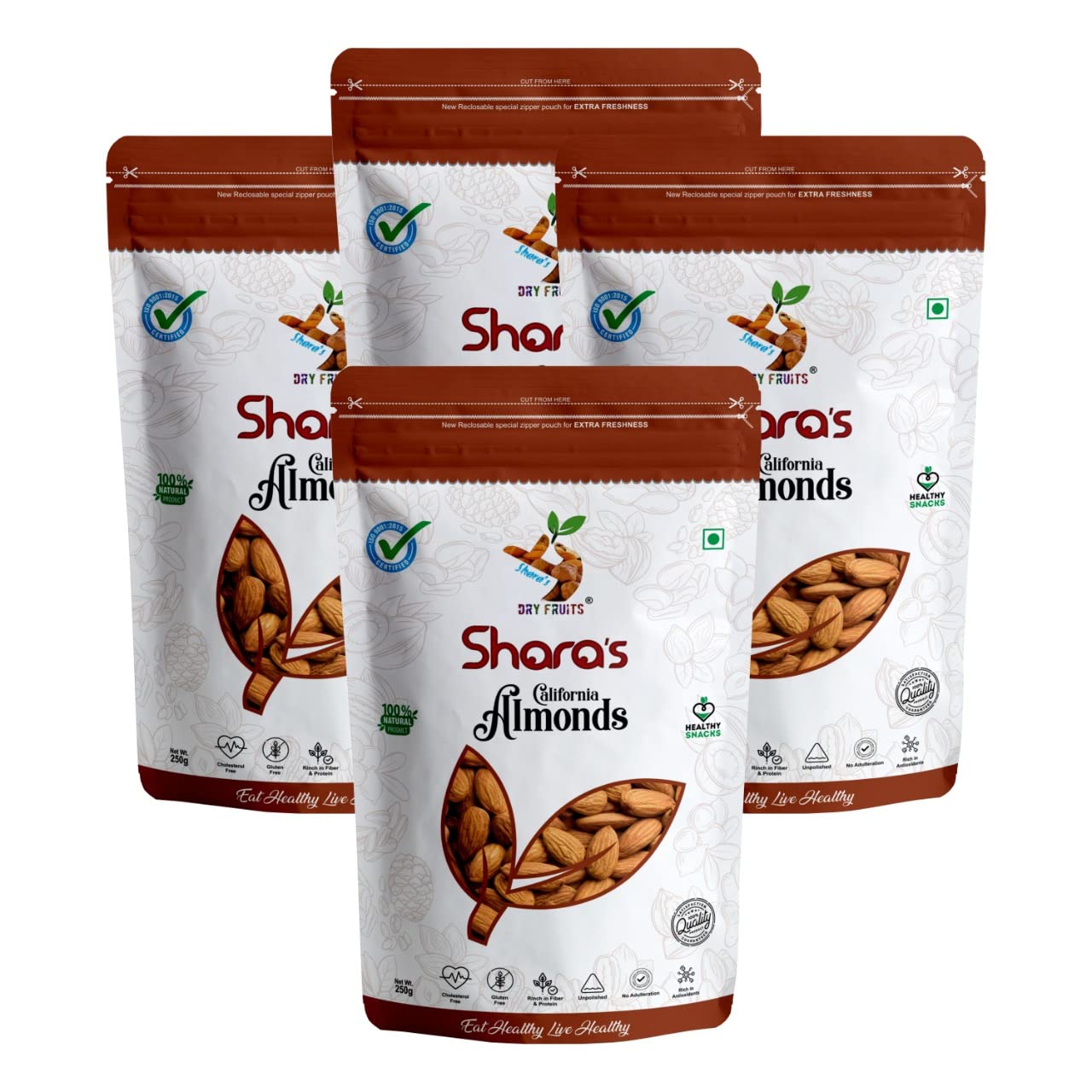 Sharas Dry Fruits Premium California Almonds 1 Kg (Pack of 4X250g Each) (B07G6NH1DG) Amazon Price History, Amazon Price Tracker