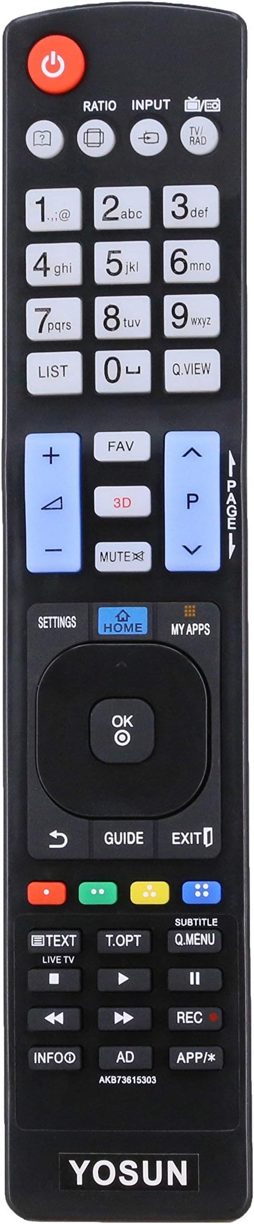 AKB73615303 TV Remote Control Apply to for LG AKB73615302 AKB73615361 AKB73615362 AKB73615397 AKB73715603 It is a perfect replacement for AN-MR400 AN-MR400