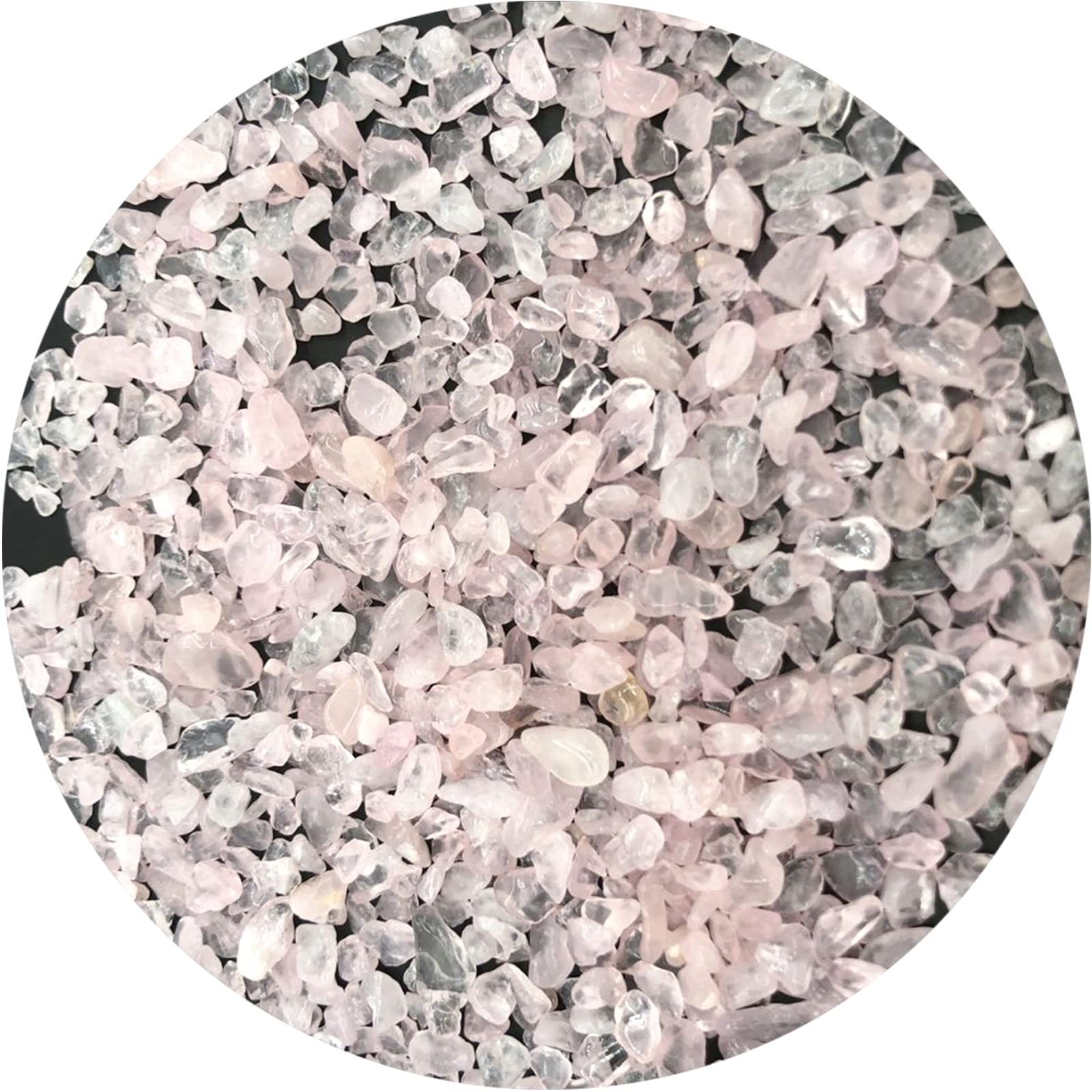 Photo 1 of 2 Fundiyoug Rose Quartz Tumbled Chips Stone Crushed Crystal Quartz Irregular Shaped Stones for Home Decorative Stones Vases Plants Succulents Cactus 1pound 5-10mm rose quartz