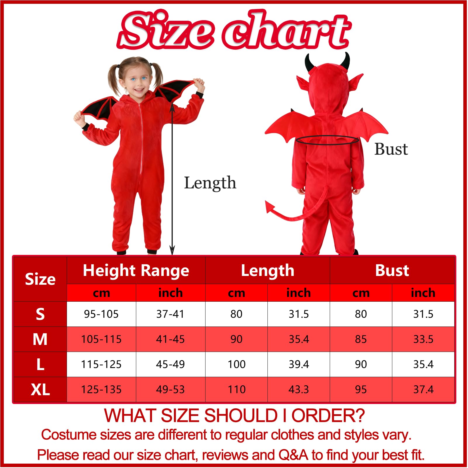 Raveparty Kids Devil Costume, Red Devil Costume Kids, Devil Jumpsuit Halloween Costumes for Boys (Red, L) - Image 4