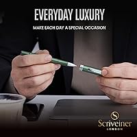 Vista 8 de Scriveiner Green Rollerball EDC Luxury Pen, Stunning Pocket Pen with Chrome Finish, Cool Writing Pen, Best Gift for Men & Women, German Schmidt
