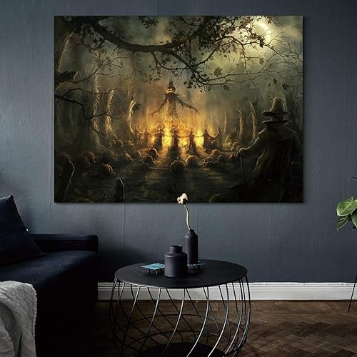 Miniatura 5 de Denozer - Lienzo decorativo para pared, imágenes temáticas de Halloween, decoración de pared del hogar, para dormitorio, sala de estar, impresiones