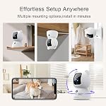 2.5K Pet Camera, Indoor Security Cam, Free AI Pet/Person/Cry Detection, Dog/Cat/Baby Monitor Pan Tilt 2.4GHz WiFi, Night Vision, Full Duplex Audio Caméra Surveillance Intérieur