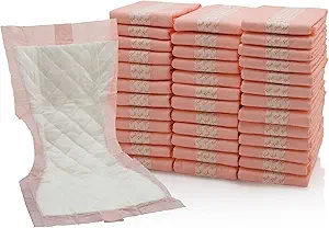 Extra Large Super-Absorbent Contoured Hospital Style Pad Liners [Pack of 40] 7" Wide X 14" Long - Maternity Pads for Heavier Post Birth Protection - Incontinence Liners (40)