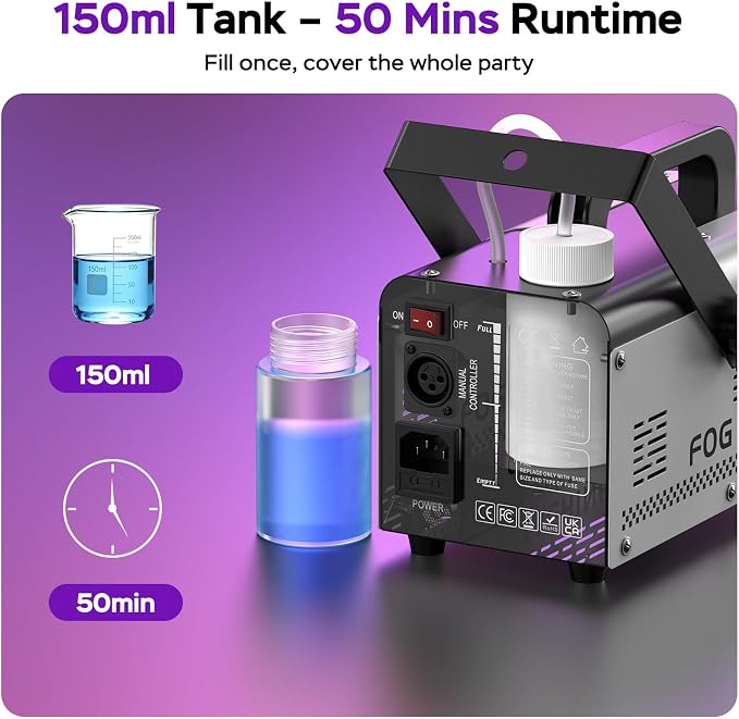 Mini máquina de humo 500W con luces LED RGB miniatura 5