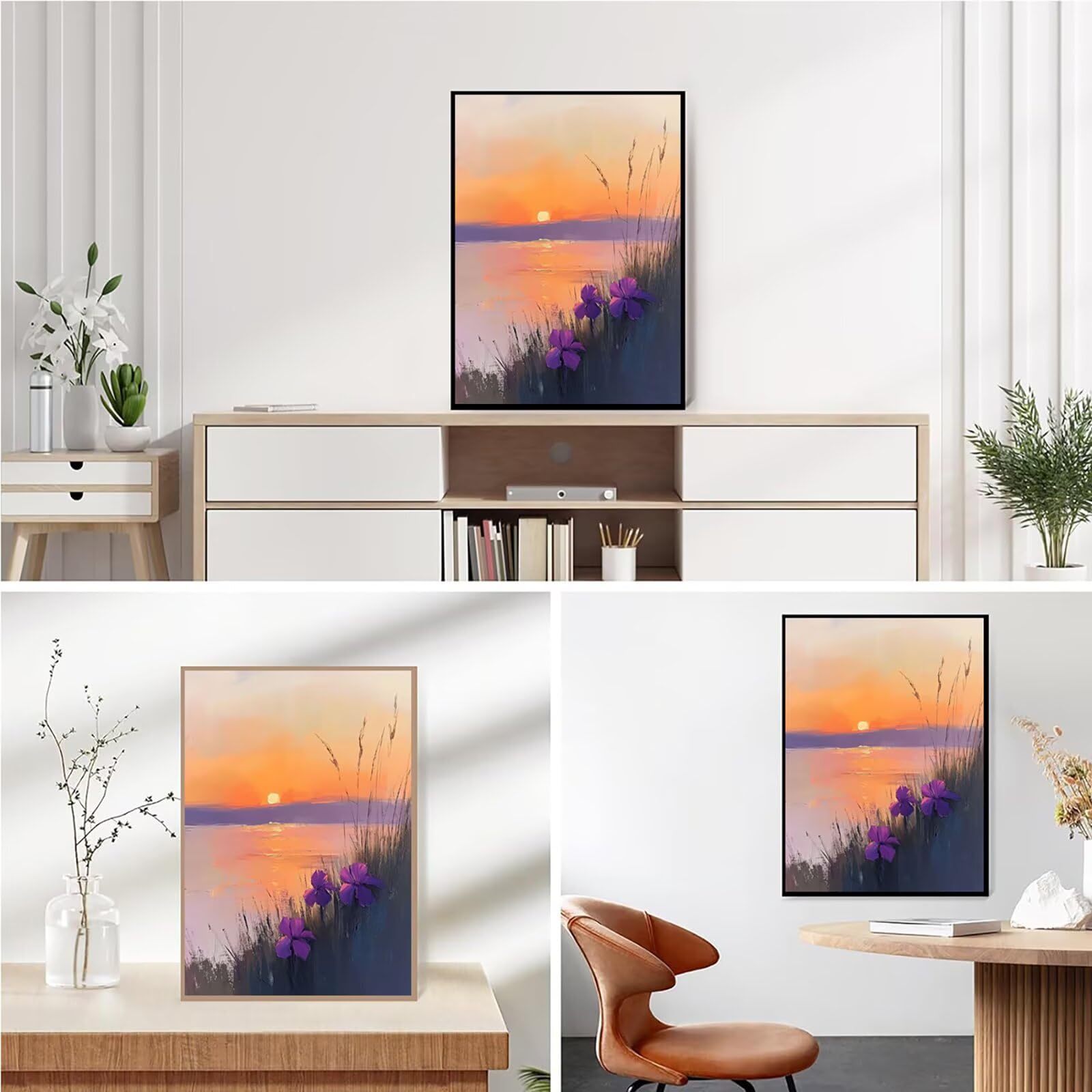 Diamond Painting Kit Completo, Diamond Painting Paesaggio, 5D Pittura Diamante Kit Manualidades Adultos DIY Diamantini Crystal Art Disegni Ricamo a Punto Croce Artigianale, 90x120cm Tramonto j0-618