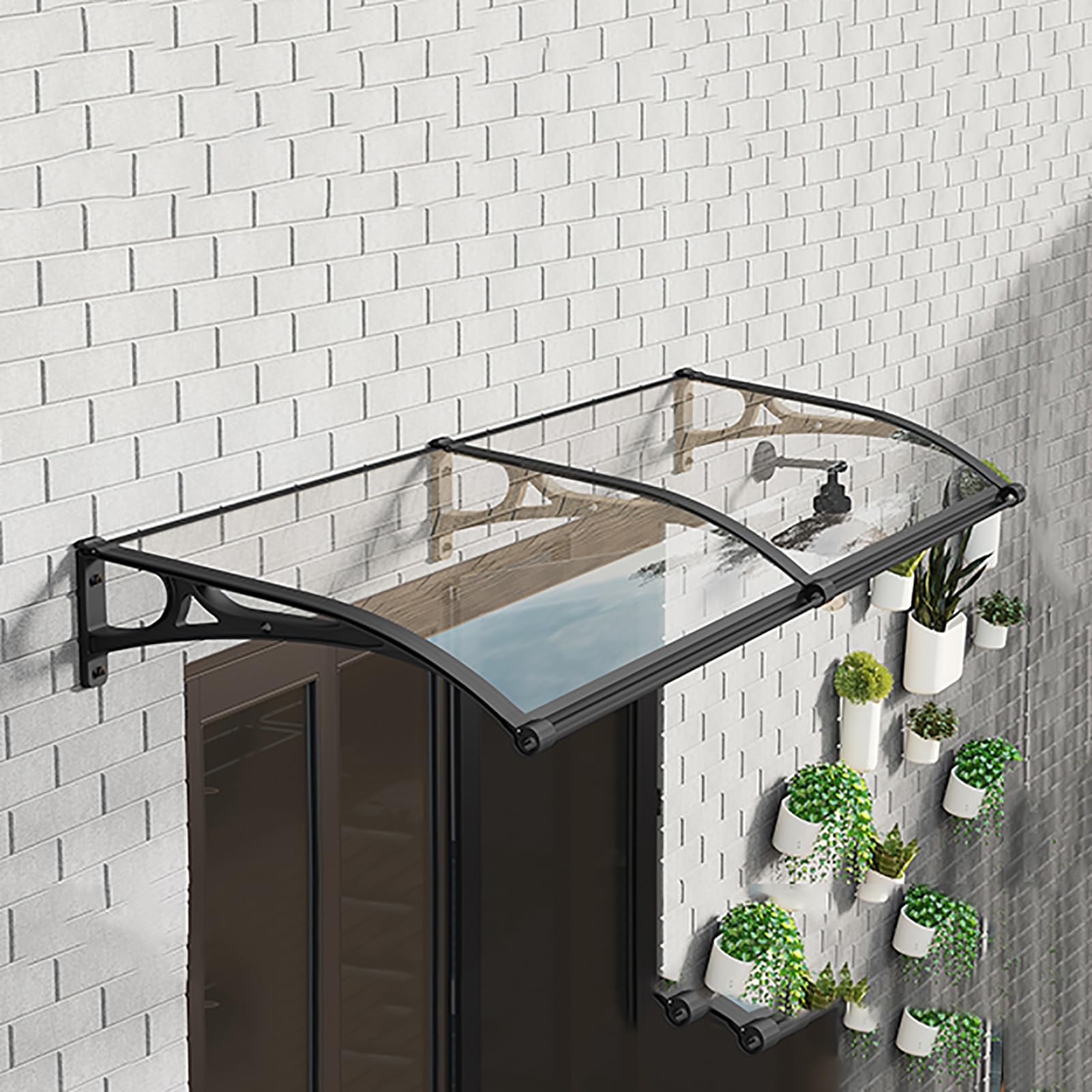 Auvent pour porte et fenêtre marquise en polycarbonate premium pour terrasse