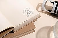 Vista 3 de Stamp by Me de la biblioteca de sello de libro en relieve libro floral redondo grabado de goma personalizado sello de maestro