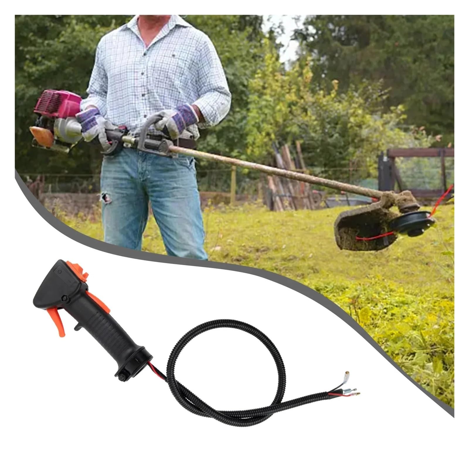 Empuñadura del Acelerador for cortacésped, Compatible con Piezas de Herramientas eléctricas de jardín MS-2TL-52