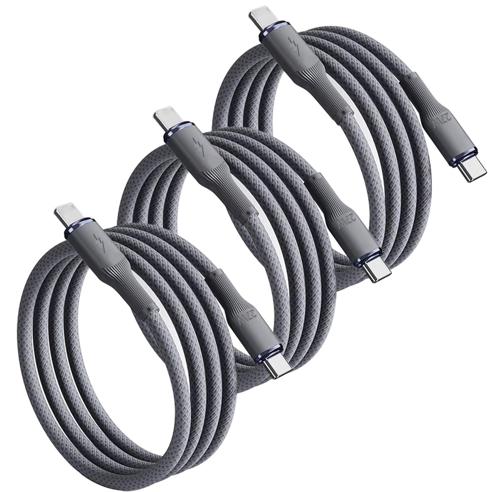 USB C to USB L Cable 6.6FT 3Pack, PD27W Fast Charging Power Delivery Cables Type C for iPhone Charger Cord Compatible with iPhone 14 13 12 11 Pro Max X XS XR 8 7 6s Plus SE, Gray