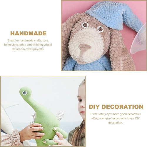 Miniatura 3 de 100 piezas de ojo de muñeca semicircular de plástico, ojos de miedo, ovalados, planos, para bricolaje, juguetes de peluche, manualidades, marioneta,