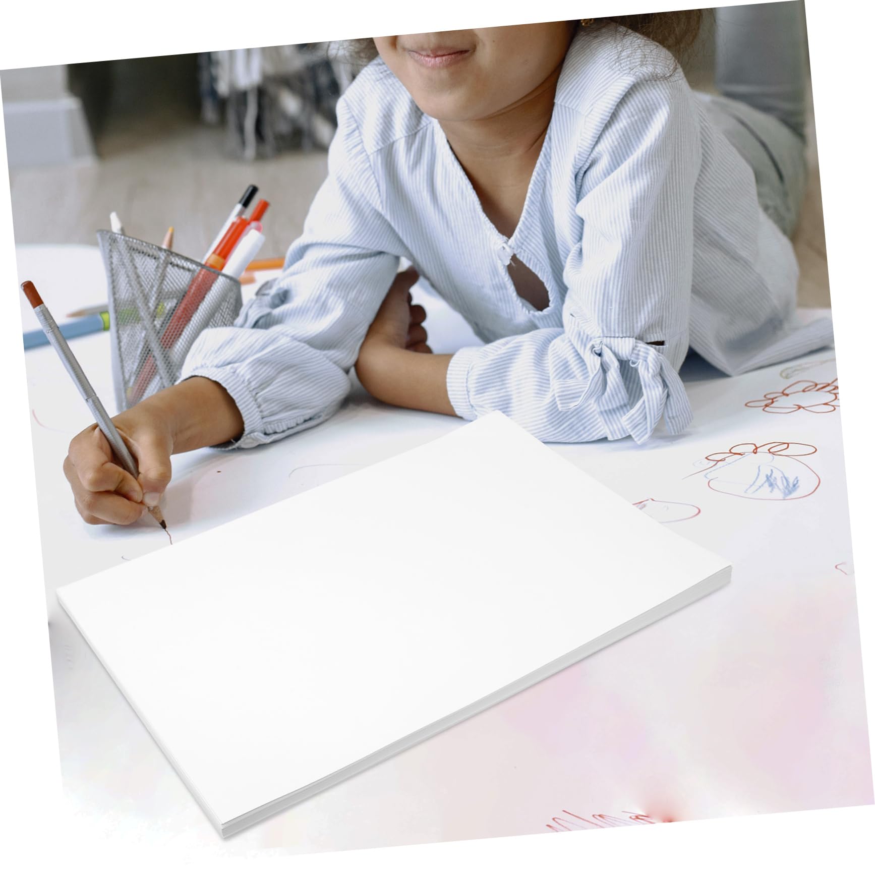 Carton Blanc A3 220g/m² pour Dessin, Lot de 50 Feuilles