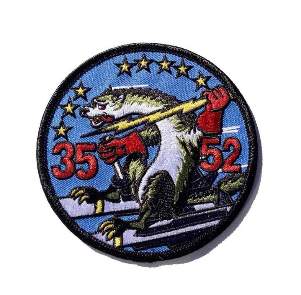 52 TFW 35 TFW Tactical Fighter Wing Wild Weasel Patch – Plastic Backing