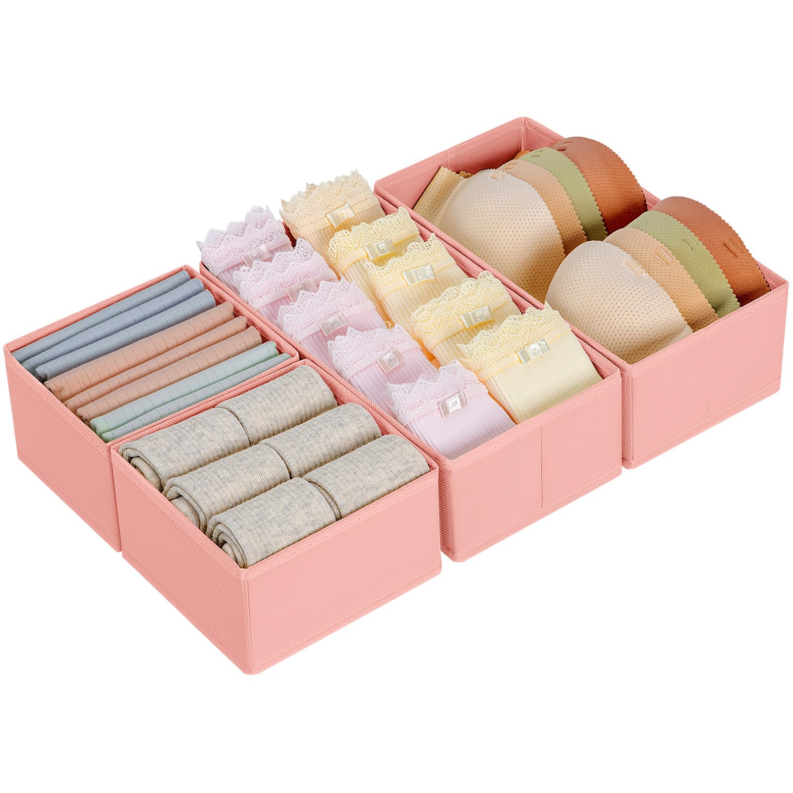 DIMJ DIMJSchubladen Ordnungssystem Schubladen Organizer, Faltbare Aufbewahrungsbox Stoff für Kleiderschränke, Kleiderschrank Organizer, FT250118