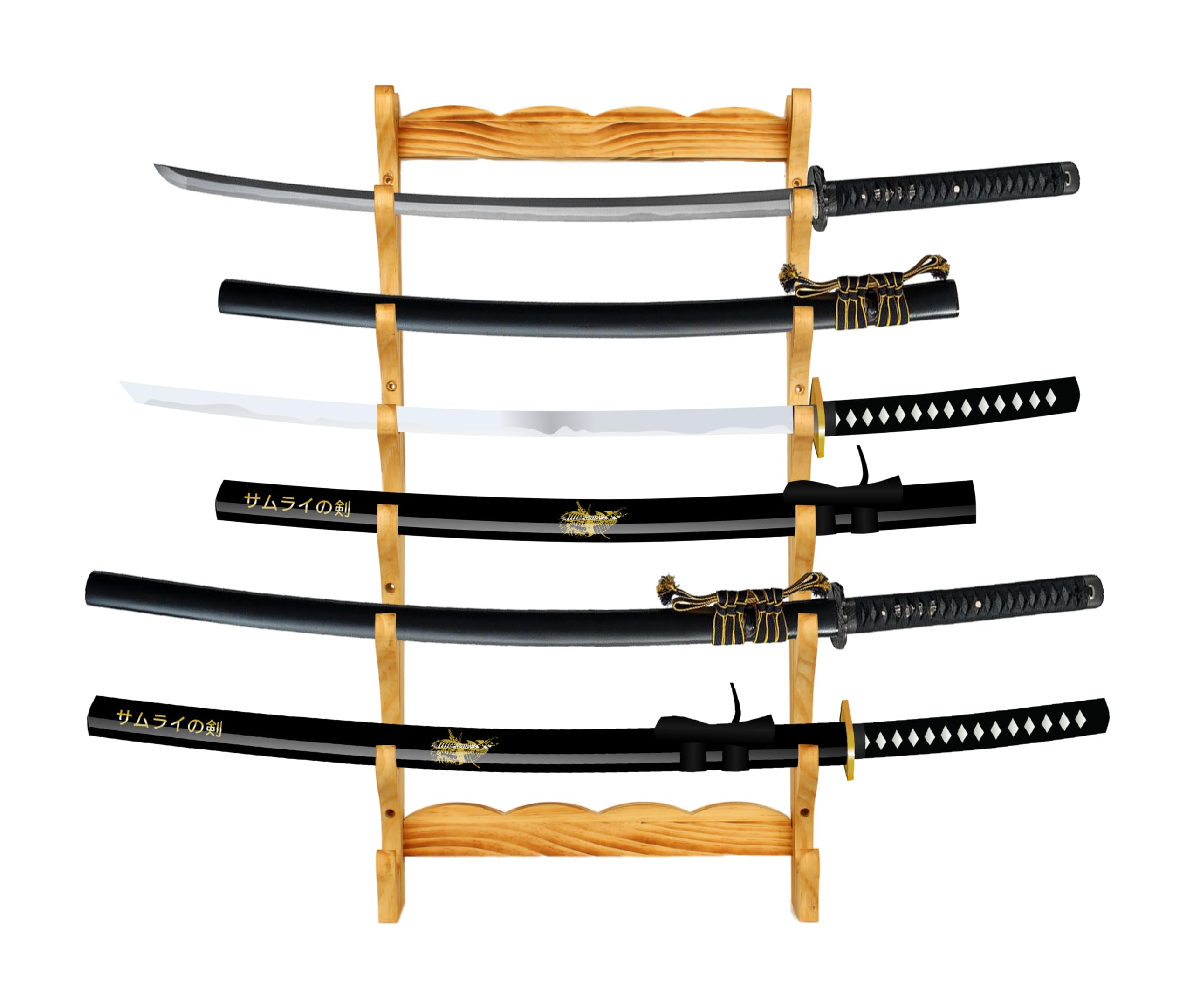 BiJun 8-Tier Katana Display Wall Mount Lightsaber Wall Mount Katana Stand Sword Hanger Sword Holder Display Mounts for Wall