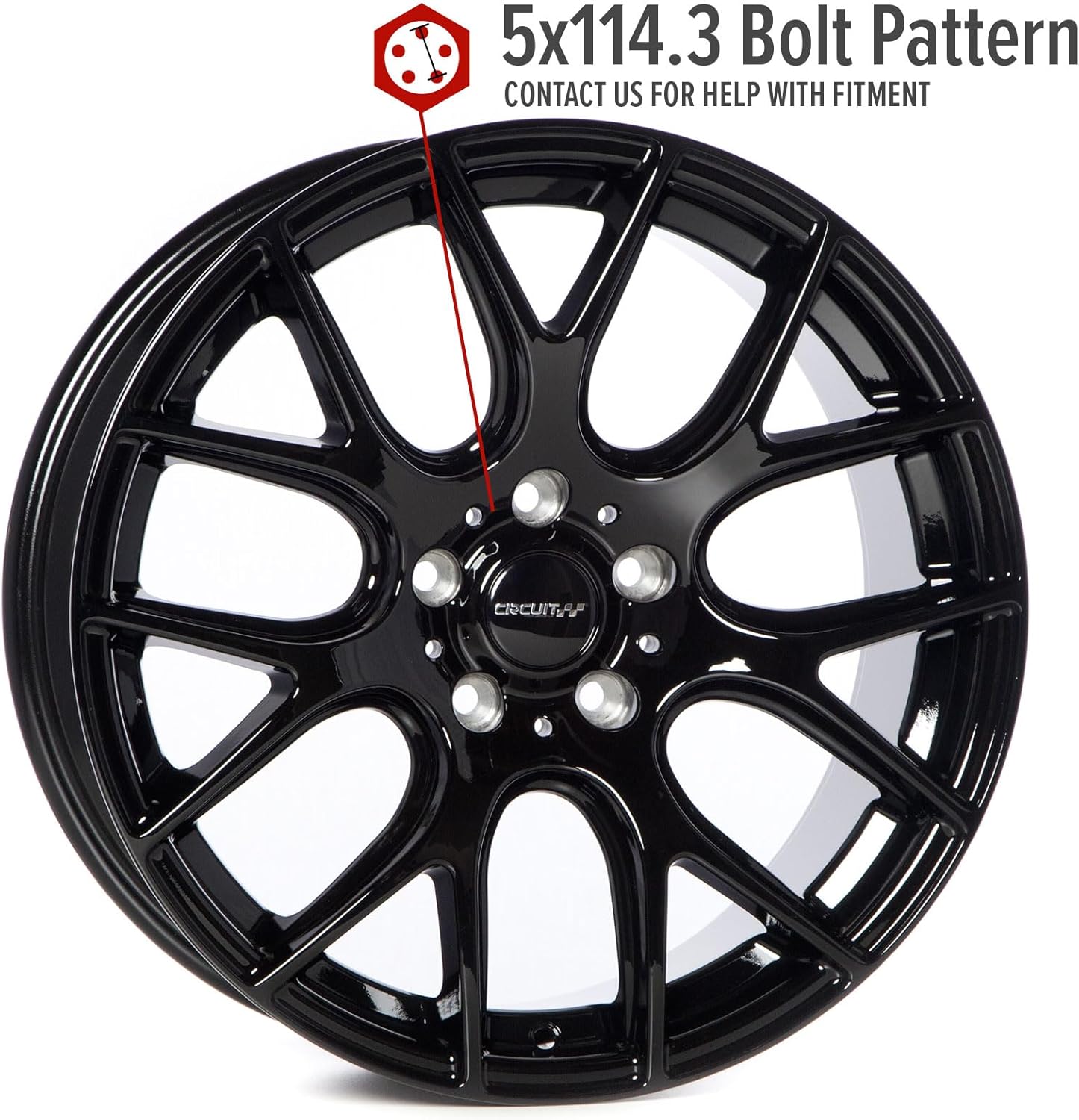 Circuit Performance CP31 18x8" Gloss Black 5×114.3 [+40mm] Compatible with Honda Accord, Civic