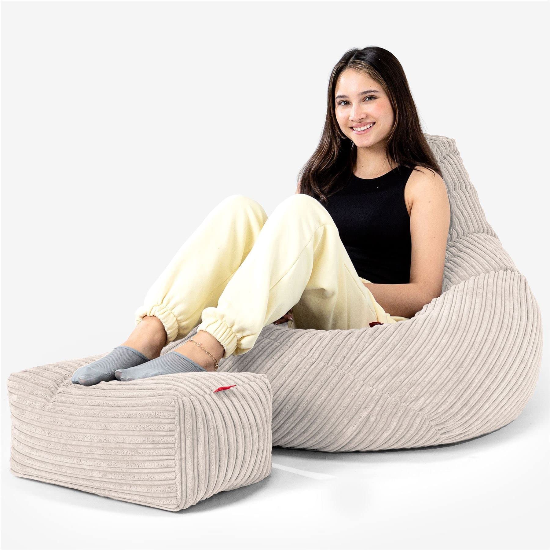 Pouf Poire Gamer Velours Côtelé Lounge Pug - Confortable, Portable, Pour Salon/chambre Ado, Turquoise