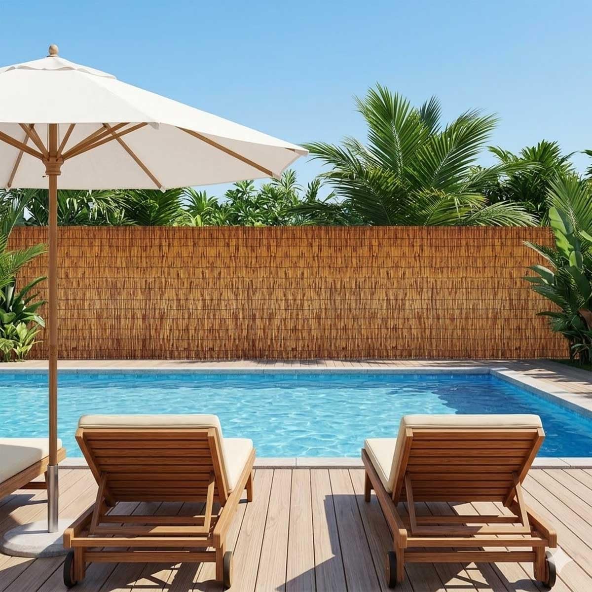 Copertura Privacy Per Terrazzo, Arella Frangivista In Canna Naturale, Alto 40cm-160cm Rete Ombreggiante E Frangivista Esterno Bambù, Recinzione Resistente Al Vento.(H110xL300cm)