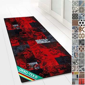 Design Carpet Runner Rug Floor Mat, Non Slip Runner Mat for Kitchen Hallway Living Room Bedroom Vintage Ornament Classic Modern Design 80 x 200 cm, Maraba