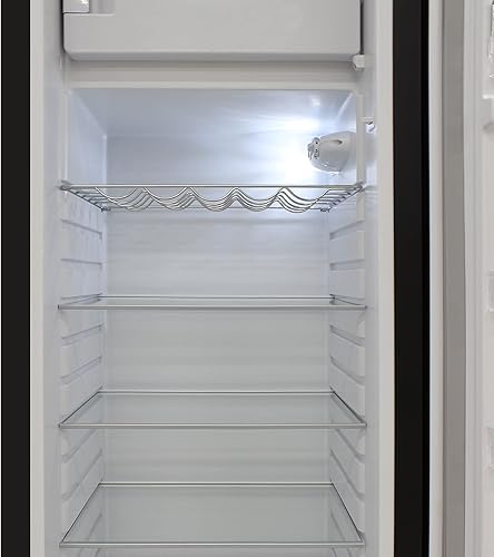 Vista 4 de BRAMA Refrigerador retro con congelador superior, 9.9 pies cúbicos, refrigerador completo para apartamento, condominio, casa, cocina, 24 pulgadas