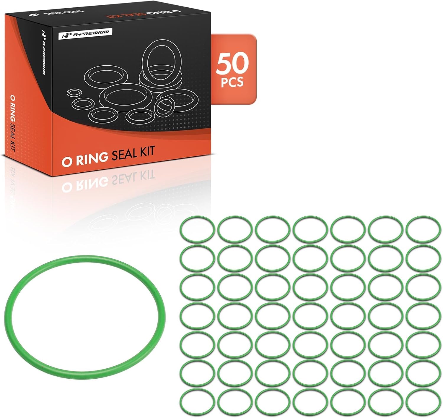 A-Premium Universal AC System Repair Kit, Exact ID (48.90±0.43mm) Exact CS (2.62±0.08mm), HNBR, 50Pcs