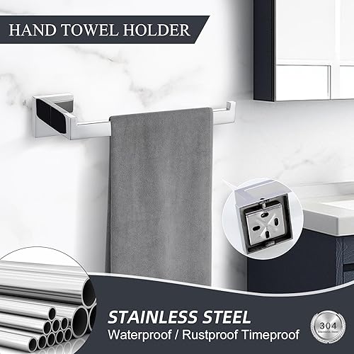 Miniatura 3 de TURS Juego de 4 piezas de accesorios de baño de 24 pulgadas, juego de toalleros de baño de acero inoxidable para montaje en pared, juego de