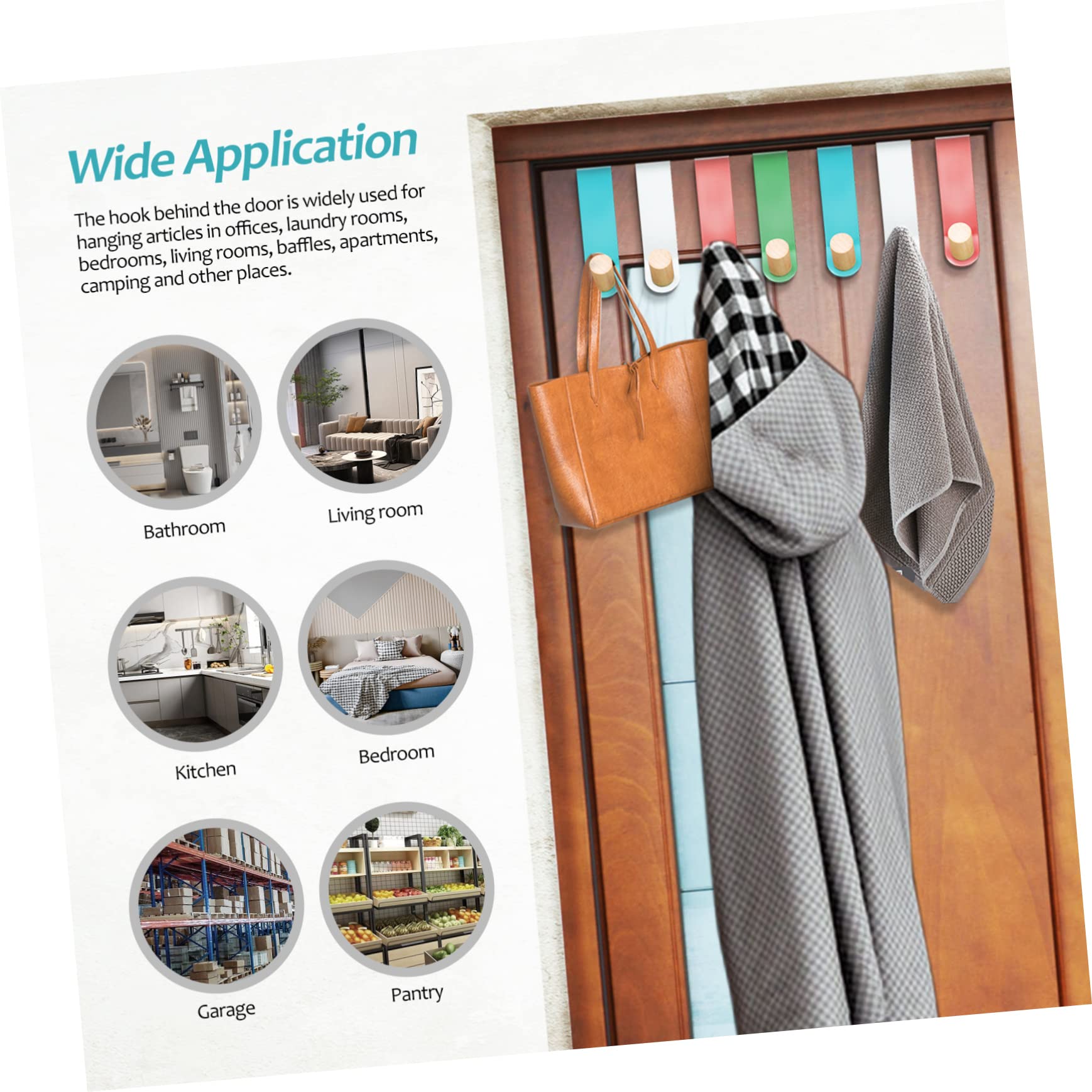 Zerodeko 8piezas Gancho De Puerta De Color Percheros Para Puertas Ganchos Para De Dormitorios Ropa Sombreros y Bolsos Baño o Habitación