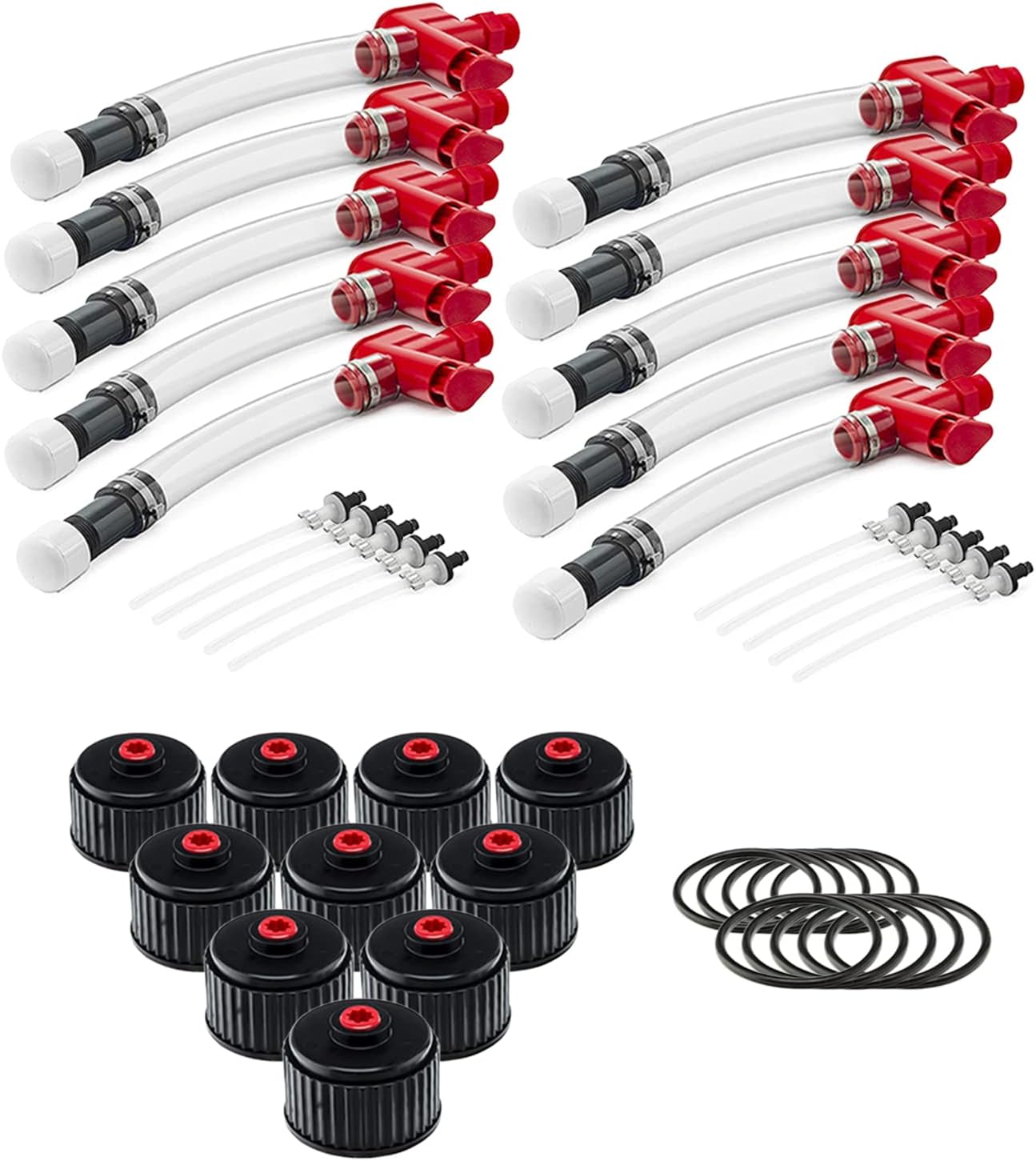 VP Racing Fuels 33320 Trigger Hose (10 Pack) with 3042 Utility Jug Cap (10 Pack) and 3043B Replacement O-Ring (10 Pack) - Fits VP Racing Fuels Utility Jugs, Motorsport and Sportsman Containers