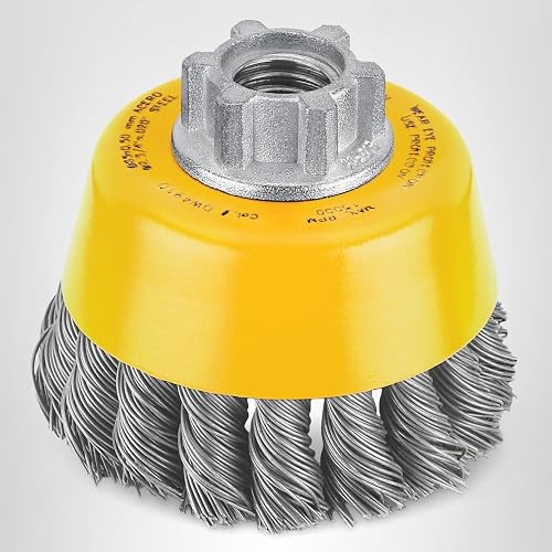 DeWalt DW4910 3 Inch x 5/8-11 Knot Wire Cup Brush for Angle Grinder