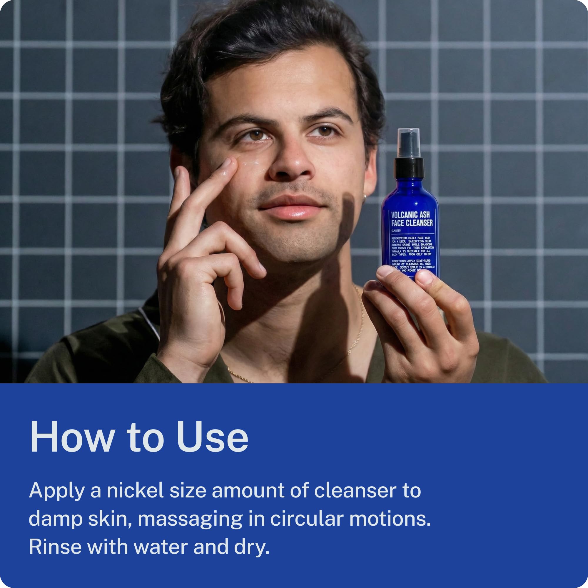 Blu Atlas Volcanic Ash Face Cleanser for Men - Daily Exfoliating Facial Cleanser