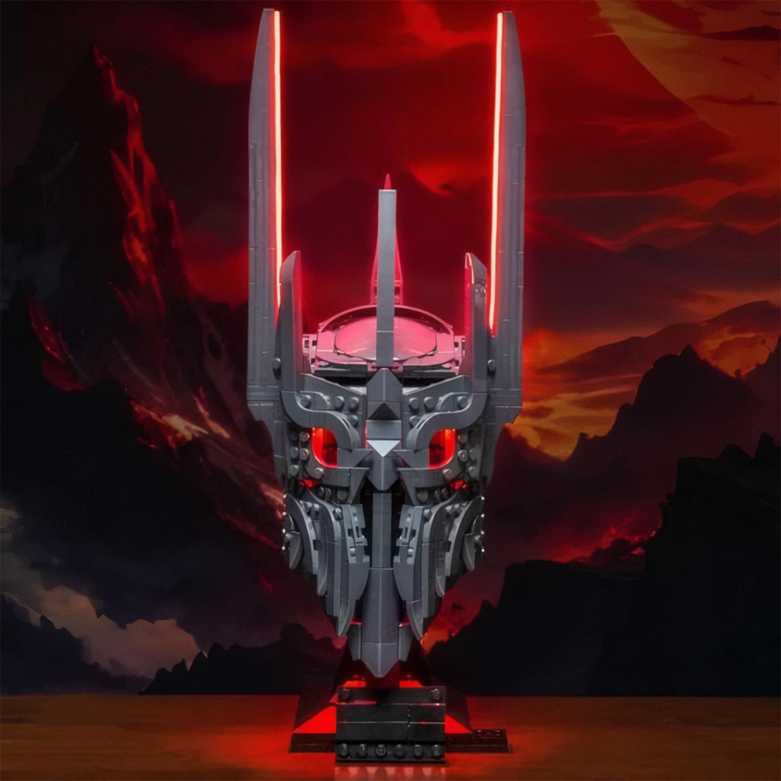 Kit d'Éclairage LED pour Lego 11373 The Lord of The Rings: Sauron's Helmet – Alimenté USB Effet Lumineux Brillant, Luminaires DIY sans Soudure Facile à Installer (Modèle Non Inclus)