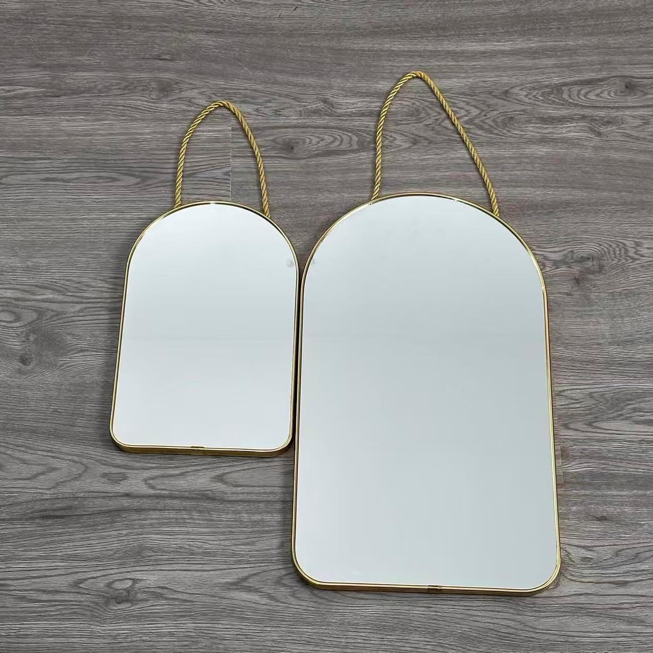 Small Arched Wall Mirror with Plastic Frame,Gold, 15.75" x 9.25" | Bathroom Mirror
