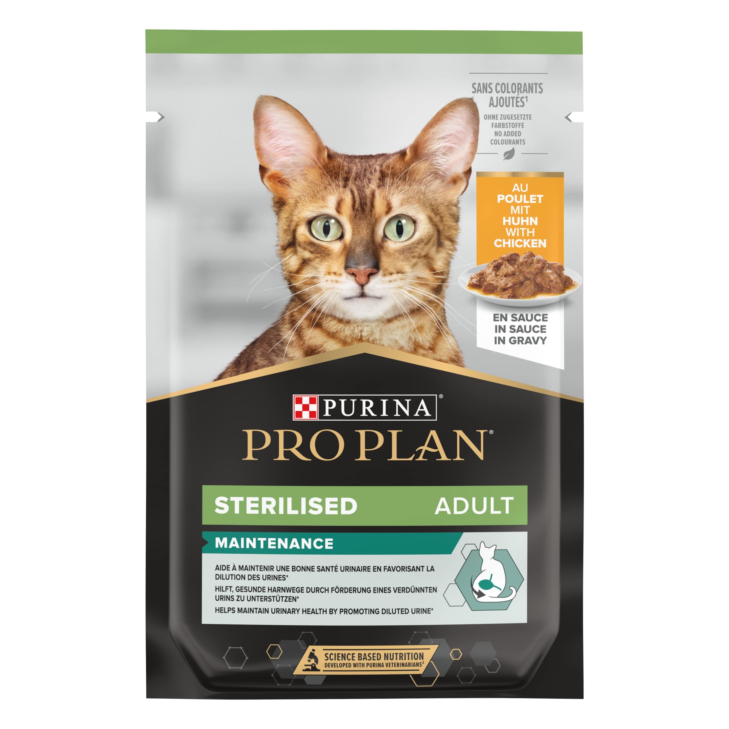 PURINA PRO PLAN | Sterilised | Adult | Maintenance au Poulet Tendres Morceaux | Sauce | Chat | Sachet Fraîcheur de 85g